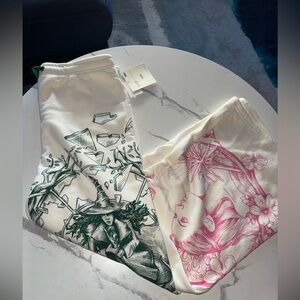 WICKED KATIE KIME Wide Leg Lounge Sweatpants ~Large CreamW/ ELPHABA NWT L